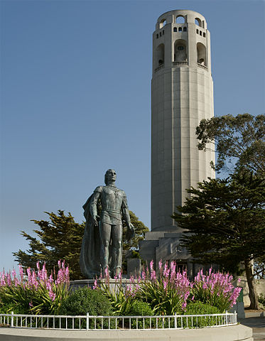 Coit Tower and Columbus Statue SF